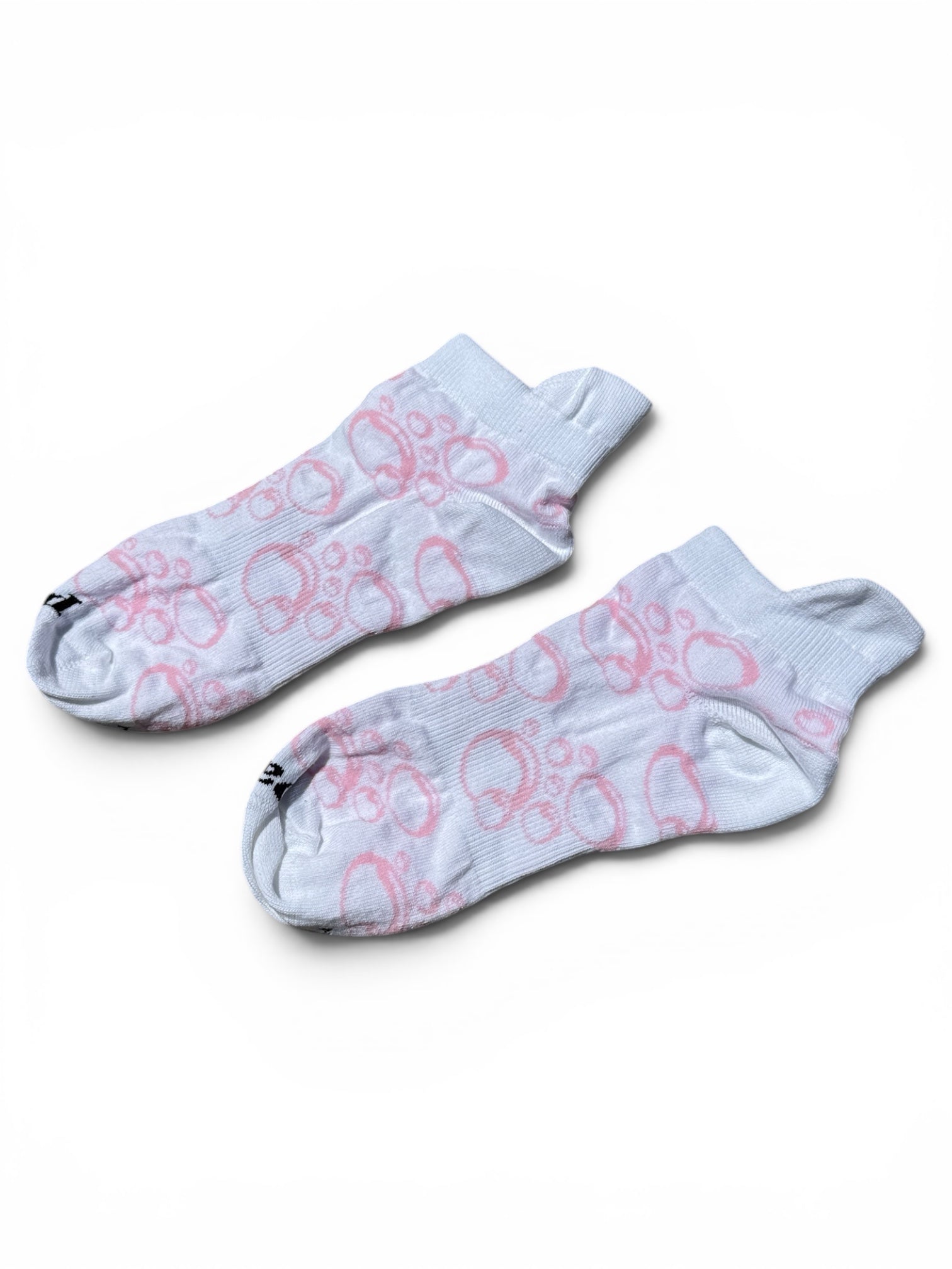 Pink bubble ankle socks on white background with fun textured bubble design, 100% cotton made in USA