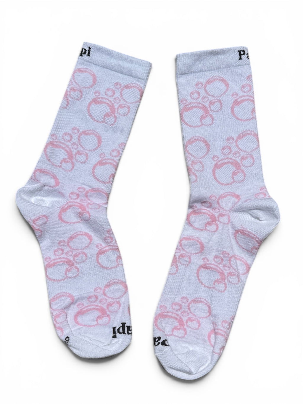 Bubble crew socks close-up showing pink bubble pattern detail, soft premium cotton